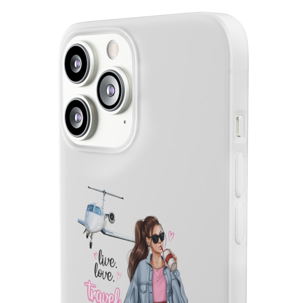 Live Love Travel Brown Hair Flexi Cases