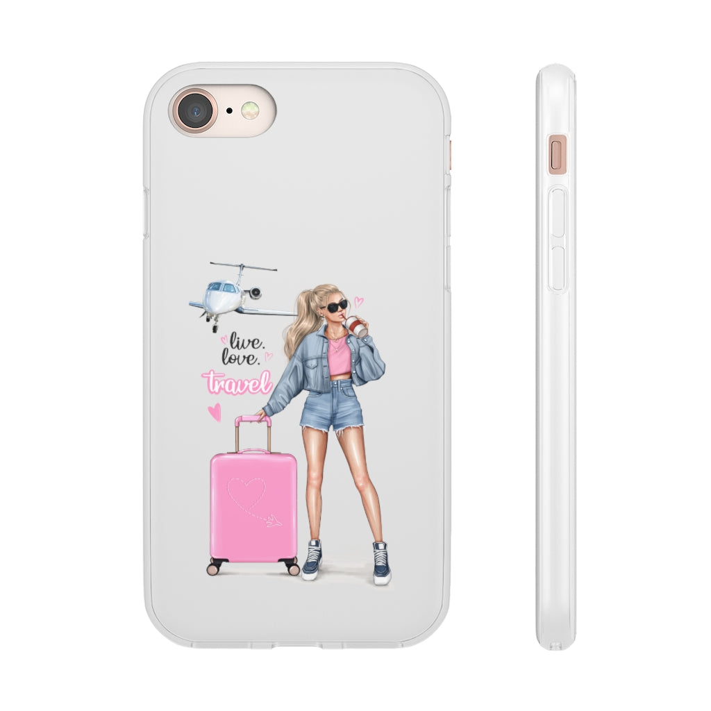 Live Love Travel Blond Hair Flexi Cases