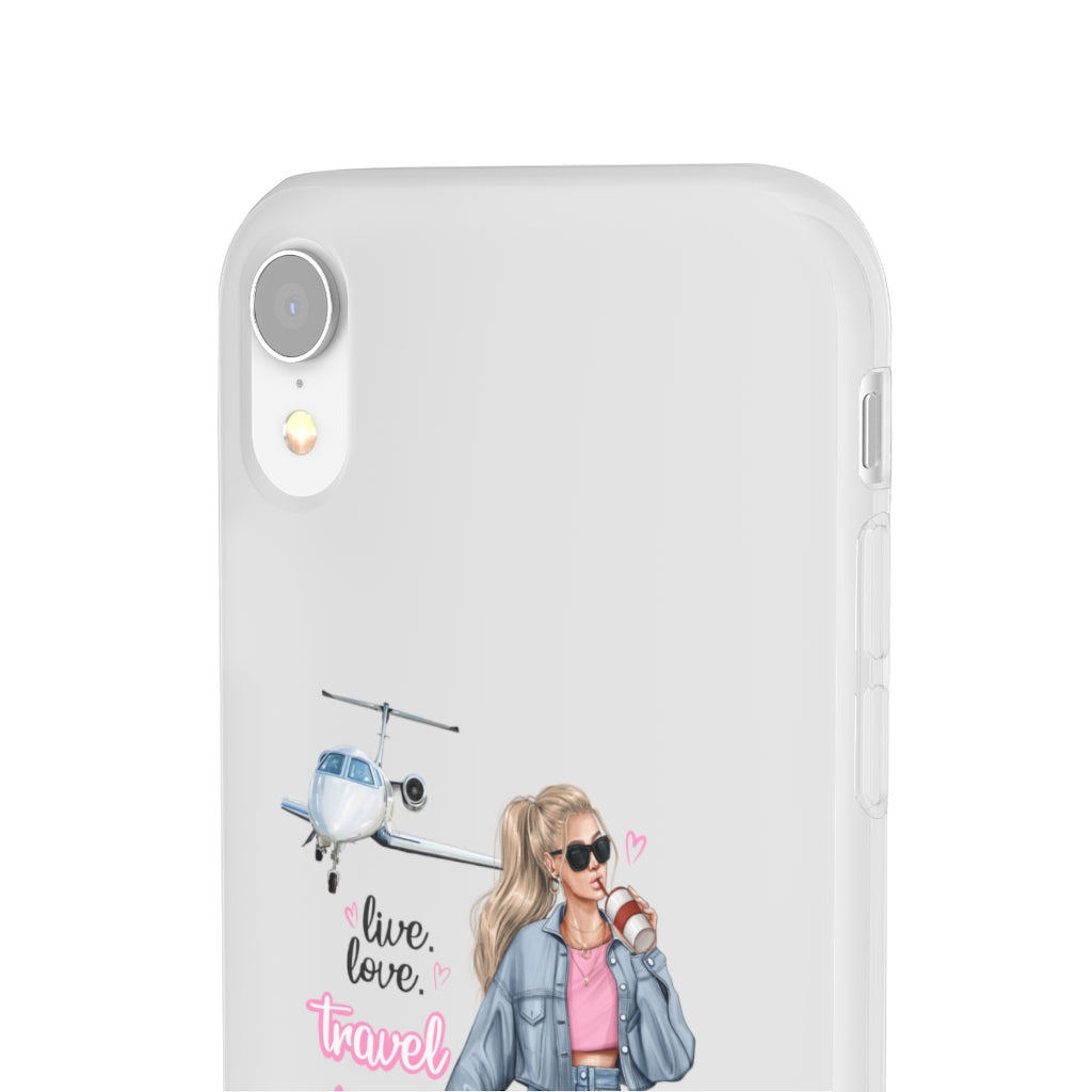 Live Love Travel Blond Hair Flexi Cases