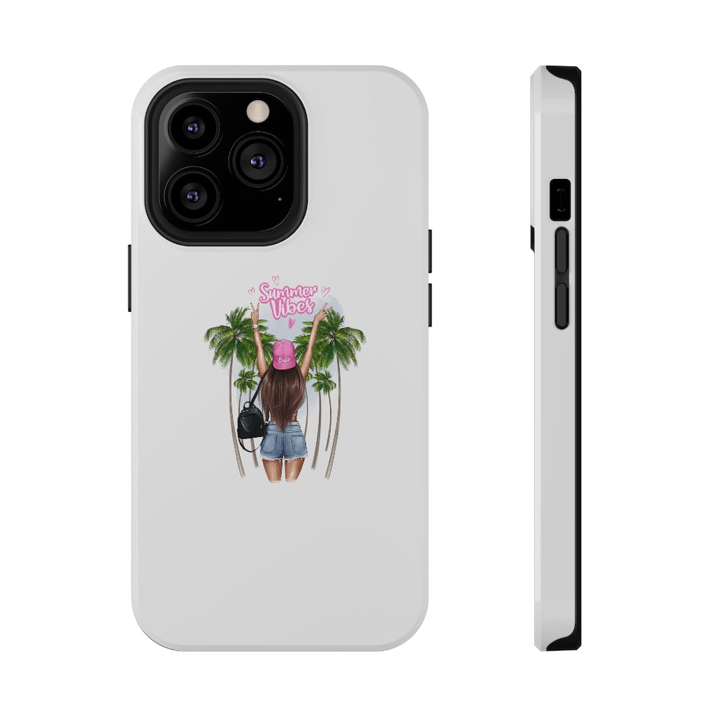 Summer Vibe Brown Hair Impact-Resistant Cases