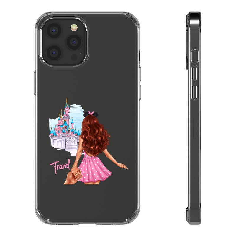 Take me and Let's go Travel Red Hair Clear Case