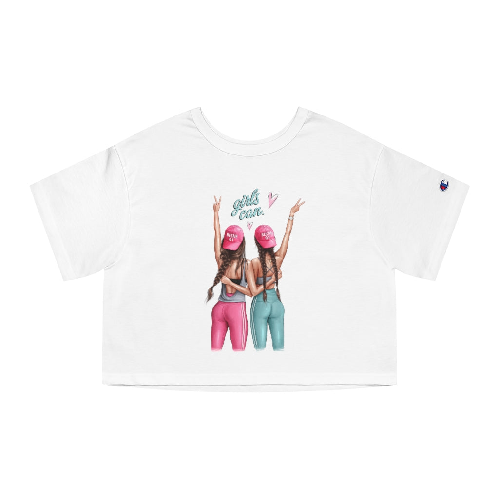 Girls Can Brown Hair Women's Cropped T-Shirt