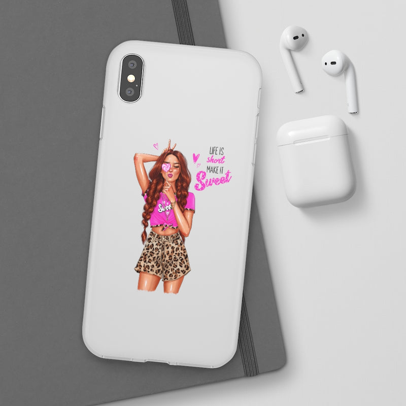 Life is Short Make it Sweet Red Hair Flexi Cases