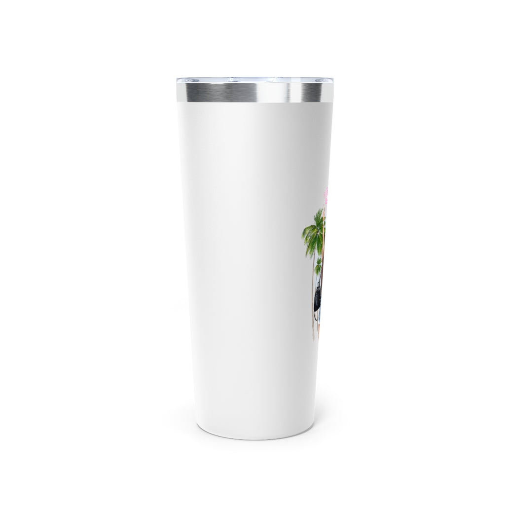 Summer Vibe Brown Hair Copper Vacuum Insulated Tumbler, 22oz