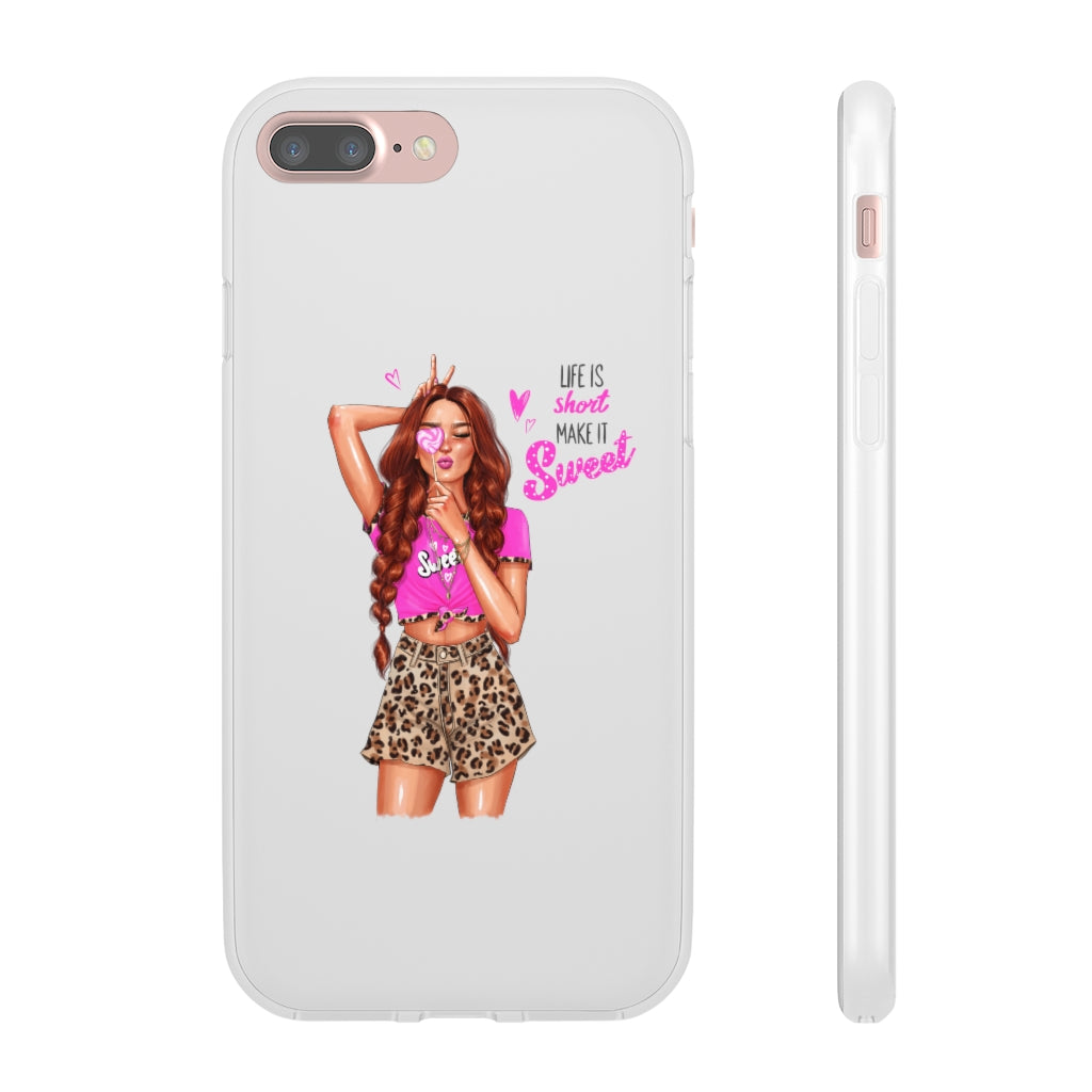 Life is Short Make it Sweet Red Hair Flexi Cases