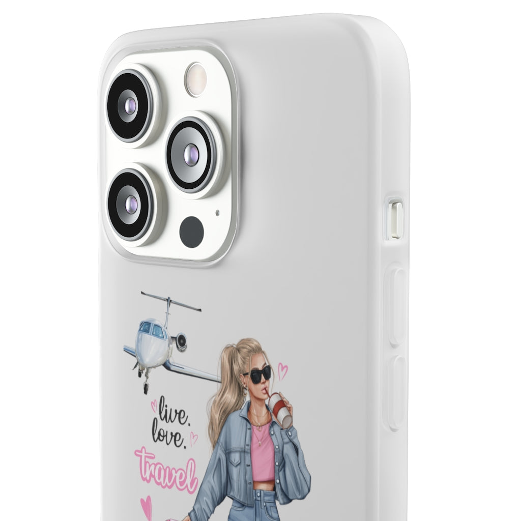 Live Love Travel Blond Hair Flexi Cases