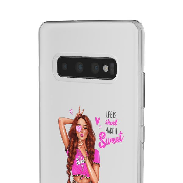 Life is Short Make it Sweet Red Hair Flexi Cases