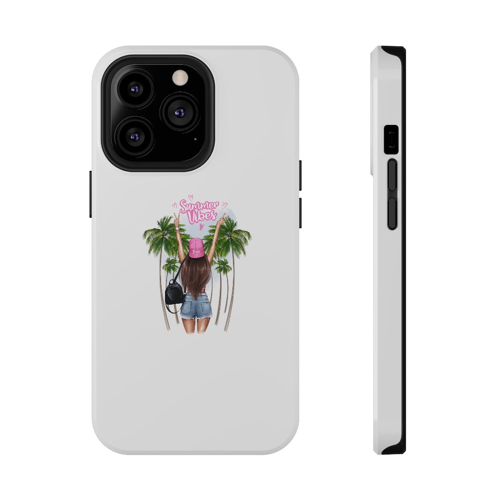 Summer Vibe Brown Hair Impact-Resistant Cases