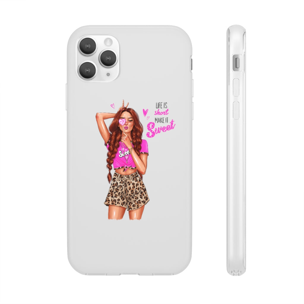 Life is Short Make it Sweet Red Hair Flexi Cases