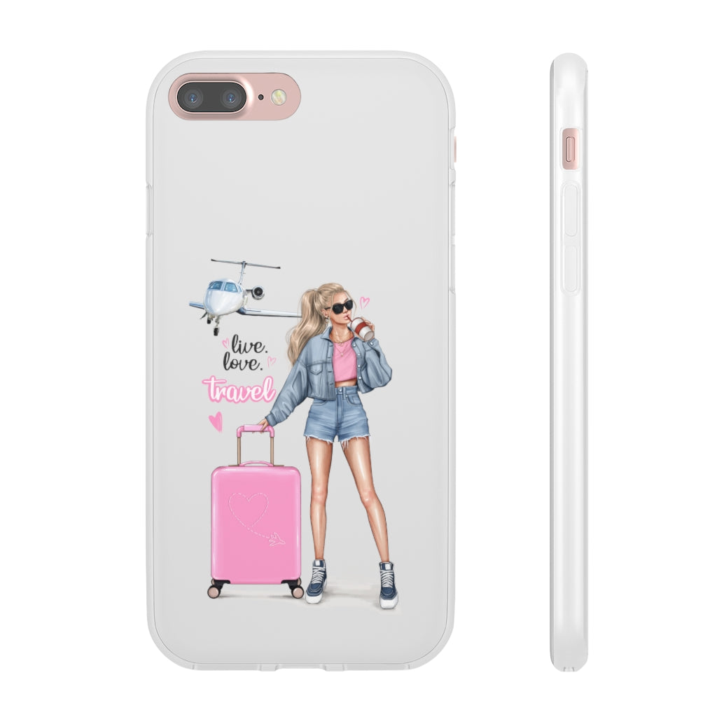 Live Love Travel Blond Hair Flexi Cases