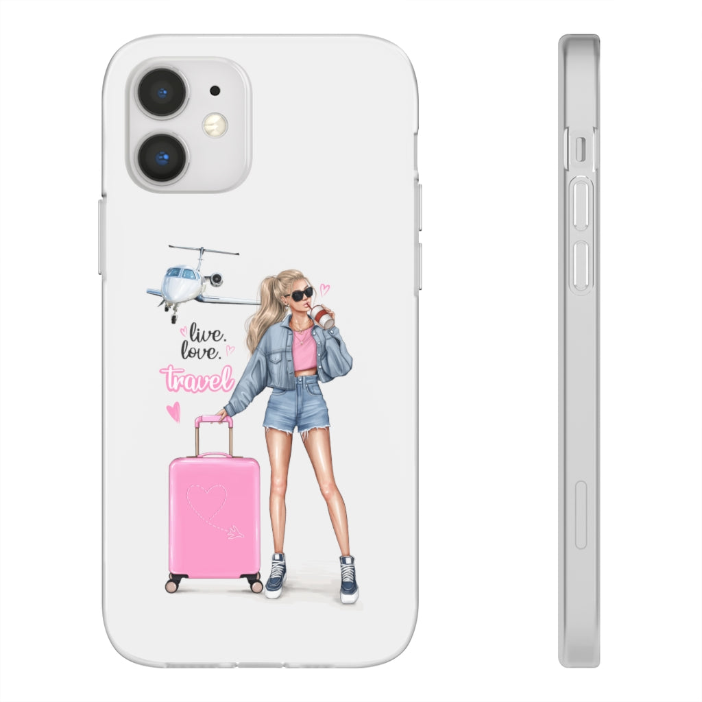 Live Love Travel Blond Hair Flexi Cases