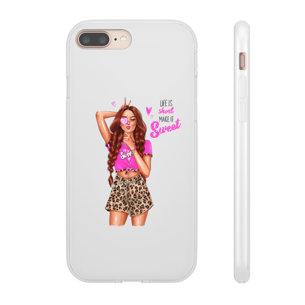 Life is Short Make it Sweet Red Hair Flexi Cases