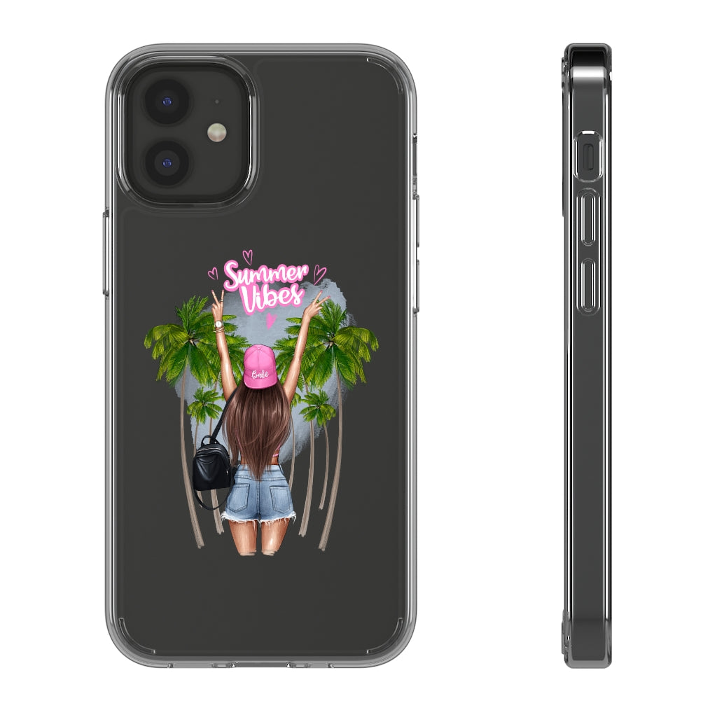 Summer Vibe Brown Hair Clear Case