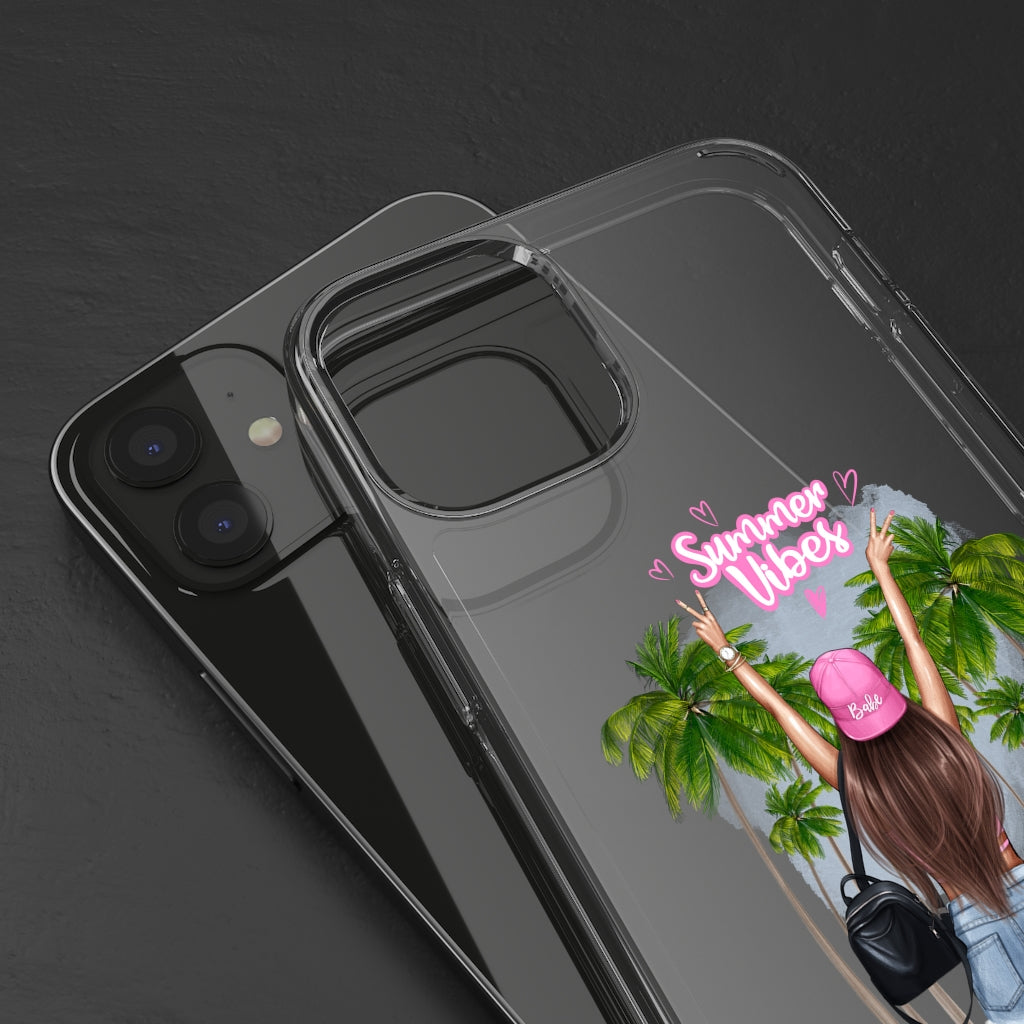 Summer Vibe Brown Hair Clear Case