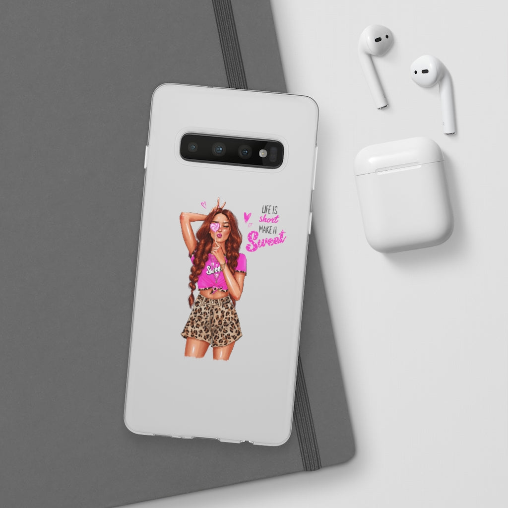 Life is Short Make it Sweet Red Hair Flexi Cases