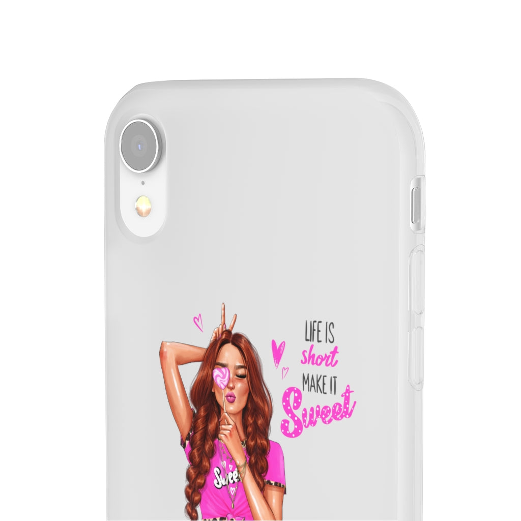 Life is Short Make it Sweet Red Hair Flexi Cases
