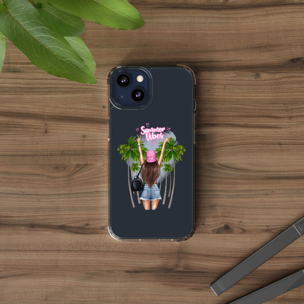 Summer Vibe Brown Hair Clear Case